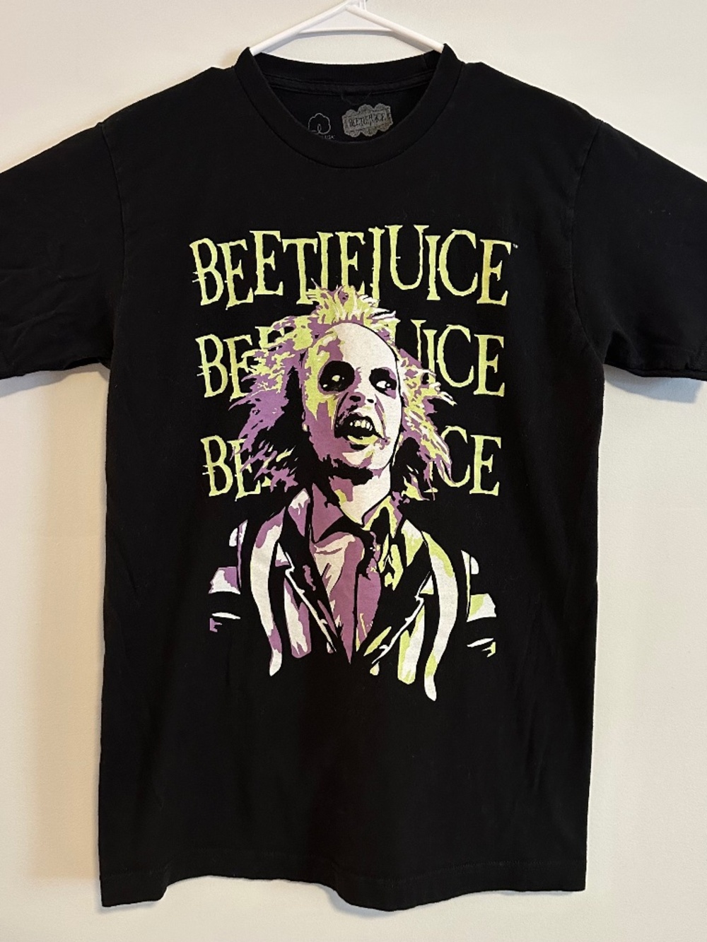 Beetlejuice Beetlejuice Graphic Print T-Shirt Medium Black Y2K Short Sleeve